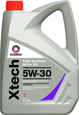 Comma XTC4L - Масло моторное 5W30 COMMA 4л синтетика XTECH ACEA A5/B5, API SL/CF, FORD WSS-M2C913-C/B/A/D autosila-amz.com
