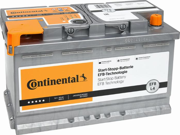 Continental 2800012040280 - Стартерная аккумуляторная батарея, АКБ autosila-amz.com