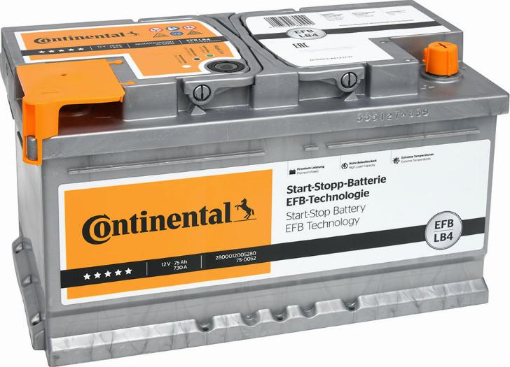 Continental 2800012005280 - Стартерная аккумуляторная батарея, АКБ autosila-amz.com