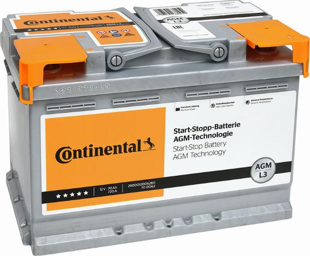 Continental 2800012006280 - Стартерная аккумуляторная батарея, АКБ autosila-amz.com