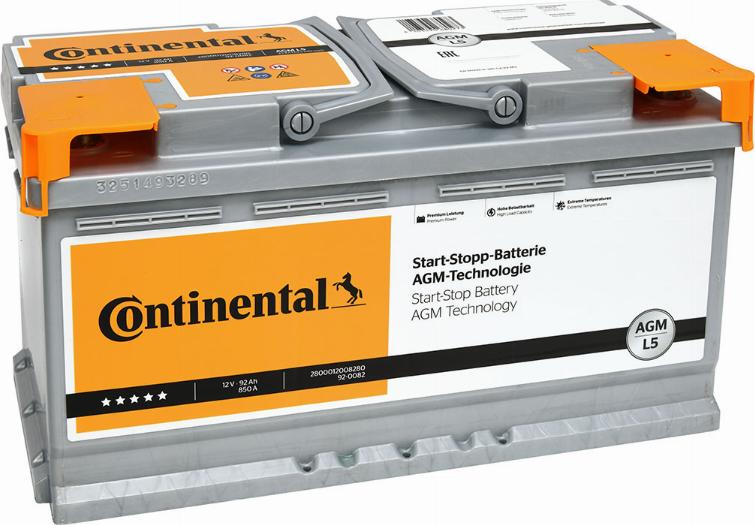 Continental 2800012008280 - батарея старт-стоп AGM L5 92/ 850 autosila-amz.com