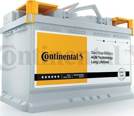 Continental 2800012016280 - Стартерная аккумуляторная батарея, АКБ autosila-amz.com