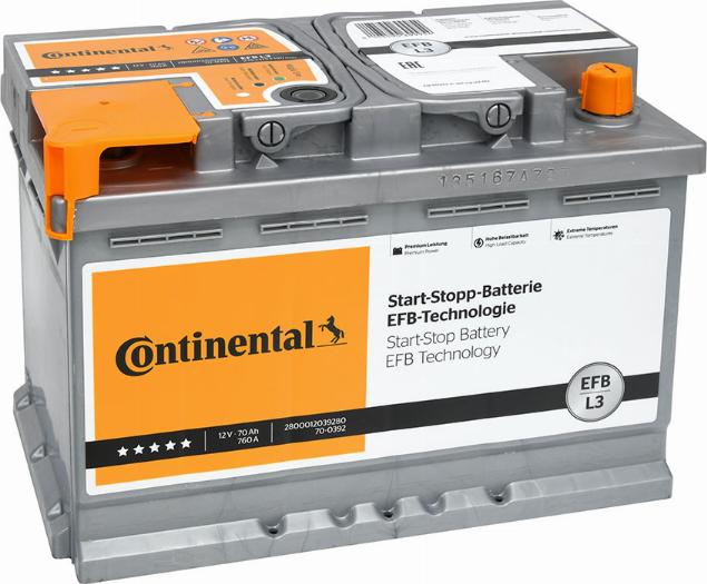 Continental 2800012039280 - Стартерная аккумуляторная батарея, АКБ autosila-amz.com