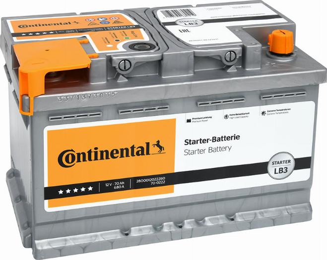 Continental 2800012022280 - Стартерная аккумуляторная батарея, АКБ autosila-amz.com