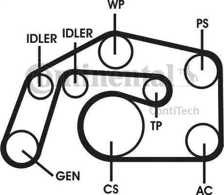 Continental 6PK2495D1 - Поликлиновый ременный комплект autosila-amz.com