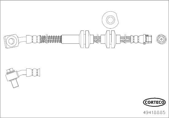 Corteco 49418885 - Тормозной шланг autosila-amz.com