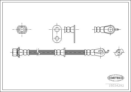 Corteco 19034292 - Тормозной шланг autosila-amz.com