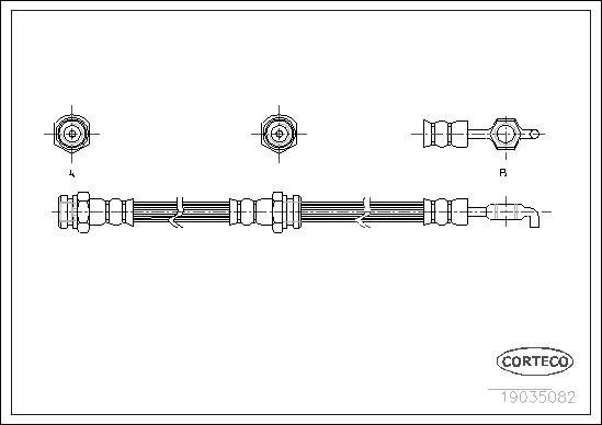 Corteco 19035082 - Тормозной шланг autosila-amz.com
