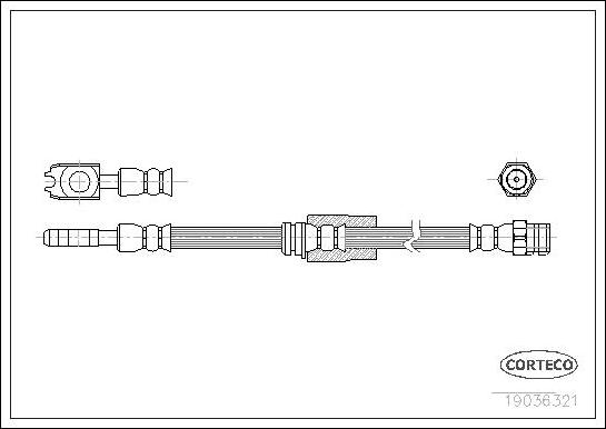 Corteco 19036321 - Тормозной шланг autosila-amz.com