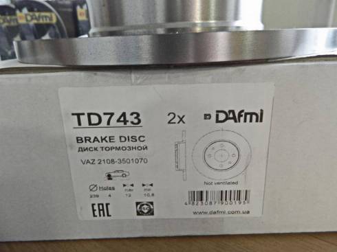 Dafmi TD743 - Тормозной диск autosila-amz.com