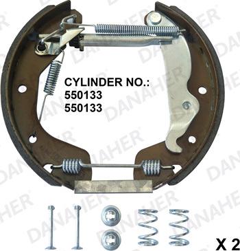 Danaher 210.01.10134 - Комплект тормозных колодок, барабанные autosila-amz.com