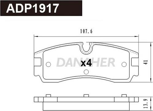 Danaher ADP1917 - Тормозные колодки, дисковые, комплект autosila-amz.com