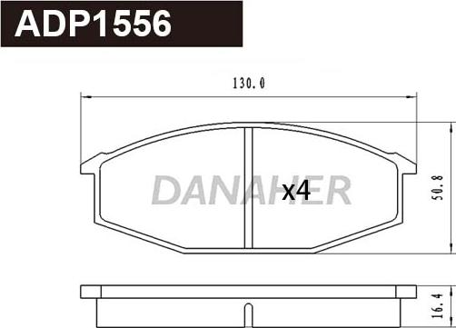 Danaher ADP1556 - Тормозные колодки, дисковые, комплект autosila-amz.com