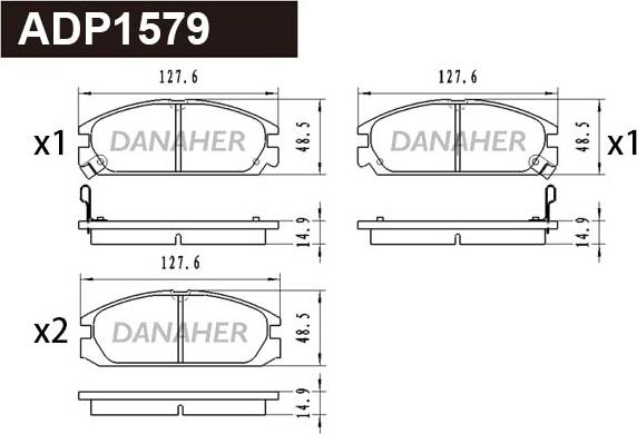 Danaher ADP1579 - Тормозные колодки, дисковые, комплект autosila-amz.com