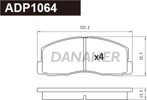 Danaher ADP1064 - Тормозные колодки, дисковые, комплект autosila-amz.com