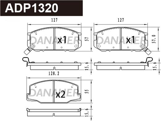 Danaher ADP1320 - Тормозные колодки, дисковые, комплект autosila-amz.com