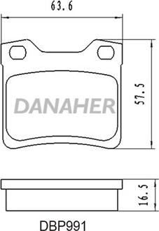 Danaher DBP991 - Тормозные колодки, дисковые, комплект autosila-amz.com