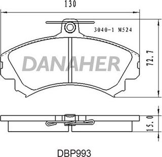 Danaher DBP993 - Тормозные колодки, дисковые, комплект autosila-amz.com
