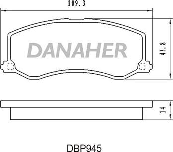 Danaher DBP945 - Тормозные колодки, дисковые, комплект autosila-amz.com