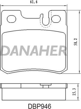 Danaher DBP946 - Тормозные колодки, дисковые, комплект autosila-amz.com