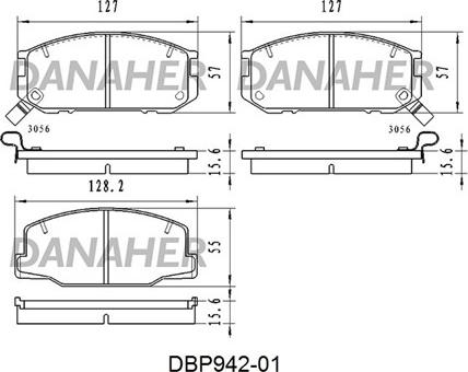 Danaher DBP942-01 - Тормозные колодки, дисковые, комплект autosila-amz.com