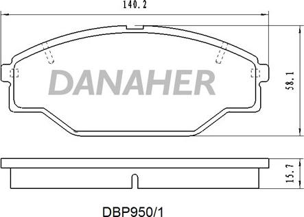 Danaher DBP950/1 - Тормозные колодки, дисковые, комплект autosila-amz.com