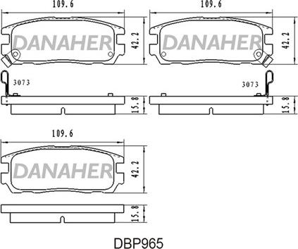 Danaher DBP965 - Тормозные колодки, дисковые, комплект autosila-amz.com