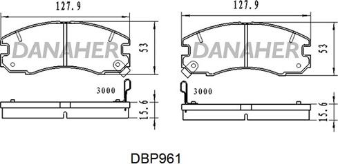 Danaher DBP961 - Тормозные колодки, дисковые, комплект autosila-amz.com