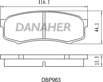Danaher DBP963 - Тормозные колодки, дисковые, комплект autosila-amz.com