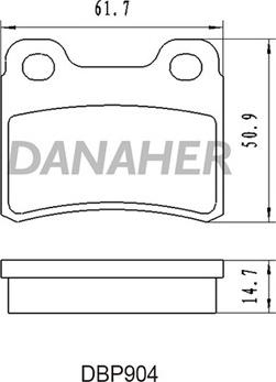 Danaher DBP904 - Тормозные колодки, дисковые, комплект autosila-amz.com