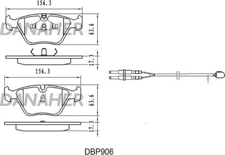 Danaher DBP906 - Тормозные колодки, дисковые, комплект autosila-amz.com
