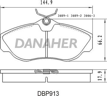 Danaher DBP913 - Тормозные колодки, дисковые, комплект autosila-amz.com