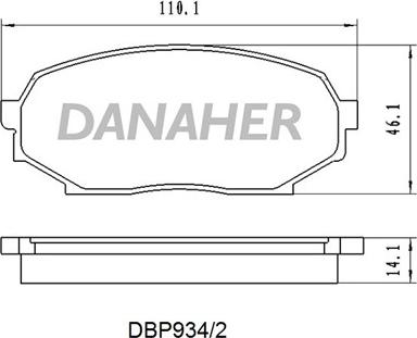 Danaher DBP934/2 - Тормозные колодки, дисковые, комплект autosila-amz.com