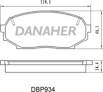 Danaher DBP934 - Тормозные колодки, дисковые, комплект autosila-amz.com