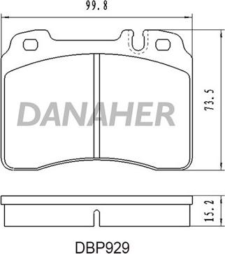 Danaher DBP929 - Тормозные колодки, дисковые, комплект autosila-amz.com