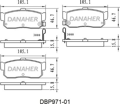 Danaher DBP971-01 - Тормозные колодки, дисковые, комплект autosila-amz.com