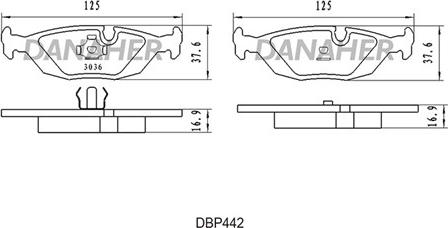 Danaher DBP442 - Тормозные колодки, дисковые, комплект autosila-amz.com