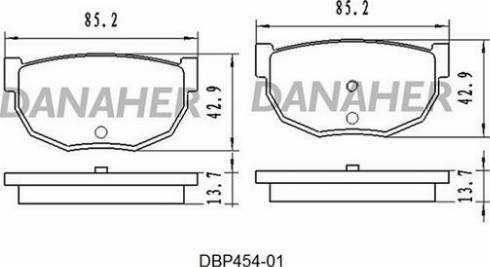 Danaher DBP454-01 - Тормозные колодки, дисковые, комплект autosila-amz.com