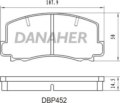 Danaher DBP452 - Тормозные колодки, дисковые, комплект autosila-amz.com