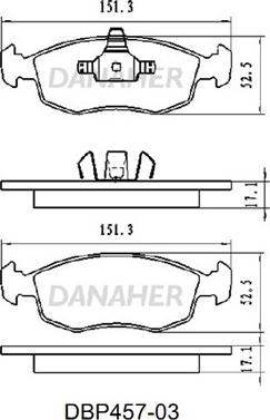 Danaher DBP457-03 - Тормозные колодки, дисковые, комплект autosila-amz.com