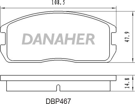 Danaher DBP467 - Тормозные колодки, дисковые, комплект autosila-amz.com