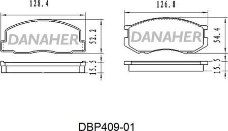 Danaher DBP409-01 - Тормозные колодки, дисковые, комплект autosila-amz.com
