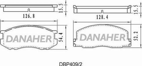 Danaher DBP409/2 - Тормозные колодки, дисковые, комплект autosila-amz.com