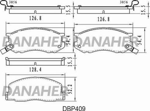 Danaher DBP409 - Тормозные колодки, дисковые, комплект autosila-amz.com