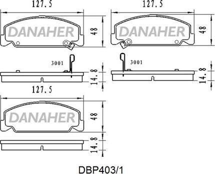 Danaher DBP403/1 - Тормозные колодки, дисковые, комплект autosila-amz.com