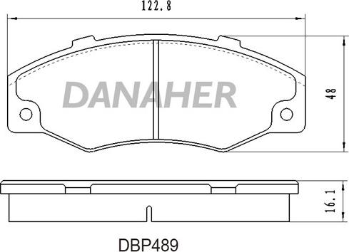 Danaher DBP489 - Тормозные колодки, дисковые, комплект autosila-amz.com
