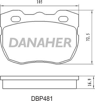 Danaher DBP481 - Тормозные колодки, дисковые, комплект autosila-amz.com