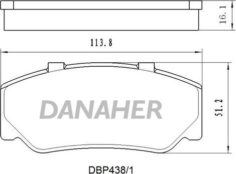 Danaher DBP438/1 - Тормозные колодки, дисковые, комплект autosila-amz.com