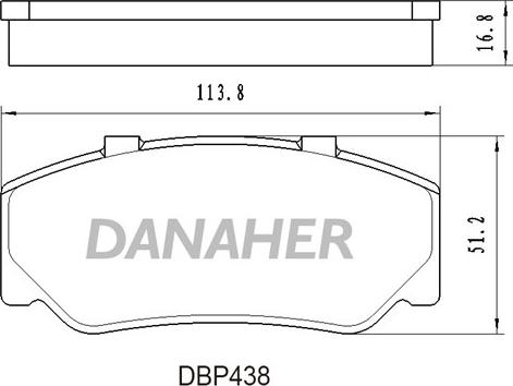 Danaher DBP438 - Тормозные колодки, дисковые, комплект autosila-amz.com