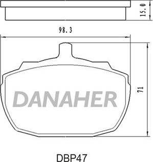 Danaher DBP47 - Тормозные колодки, дисковые, комплект autosila-amz.com